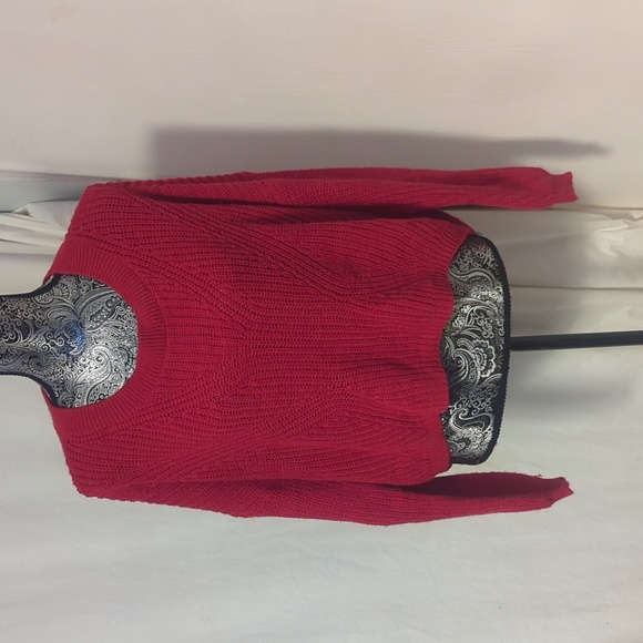 Express red knit cutout sweater - Picture 4 of 7